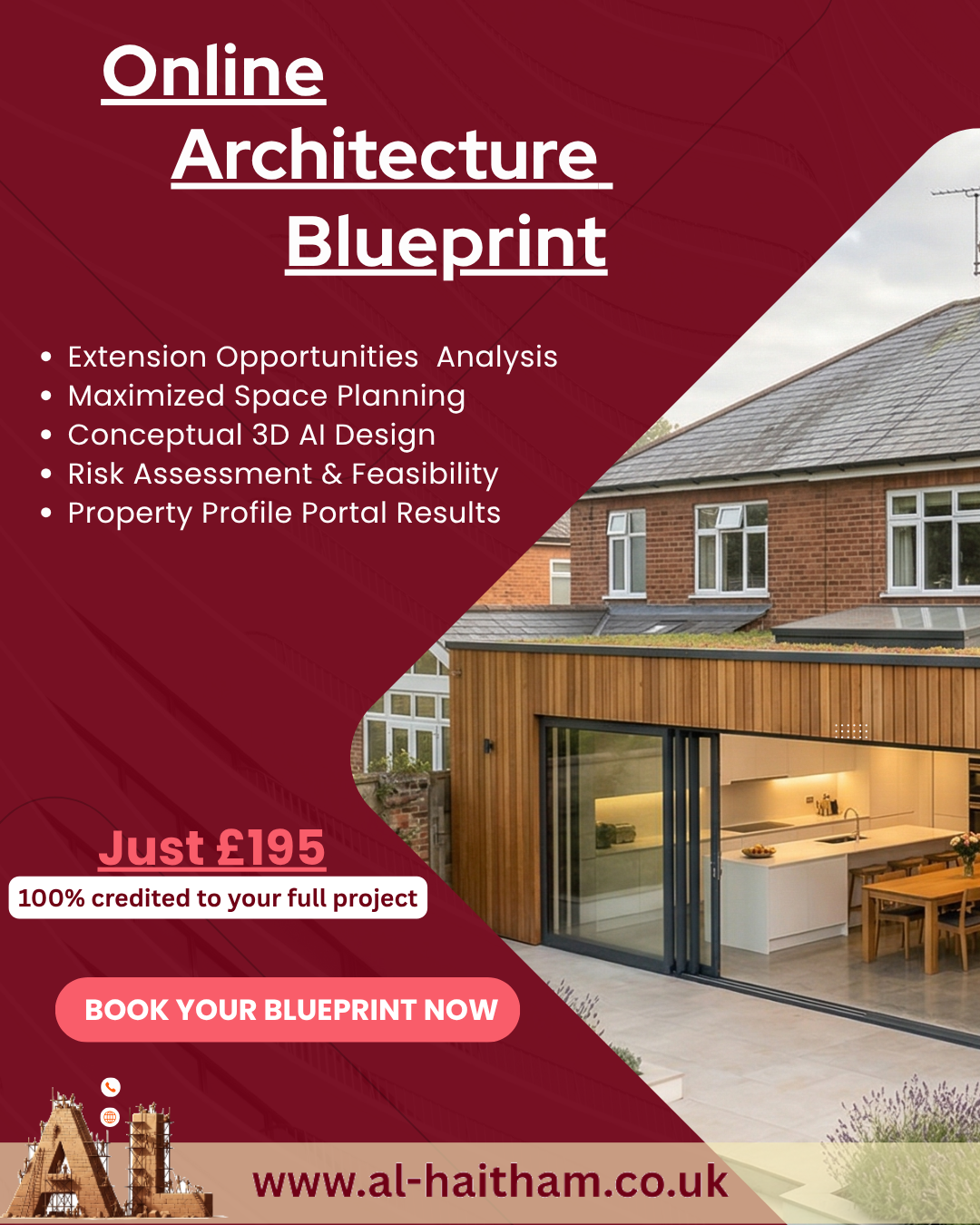 Online Architecture Blueprint Online architecture blueprint offering planning and design services for home extensions.