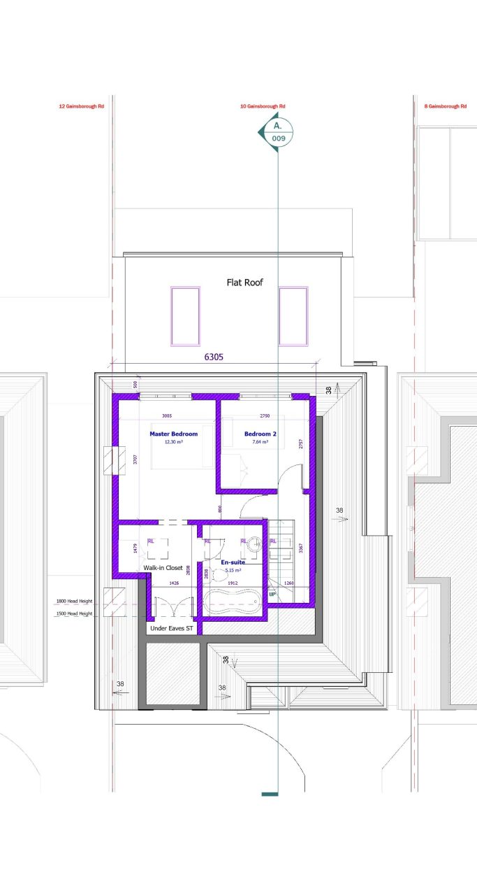 Floor plan showing a two-bedroom layout with labelled rooms and dimensions.