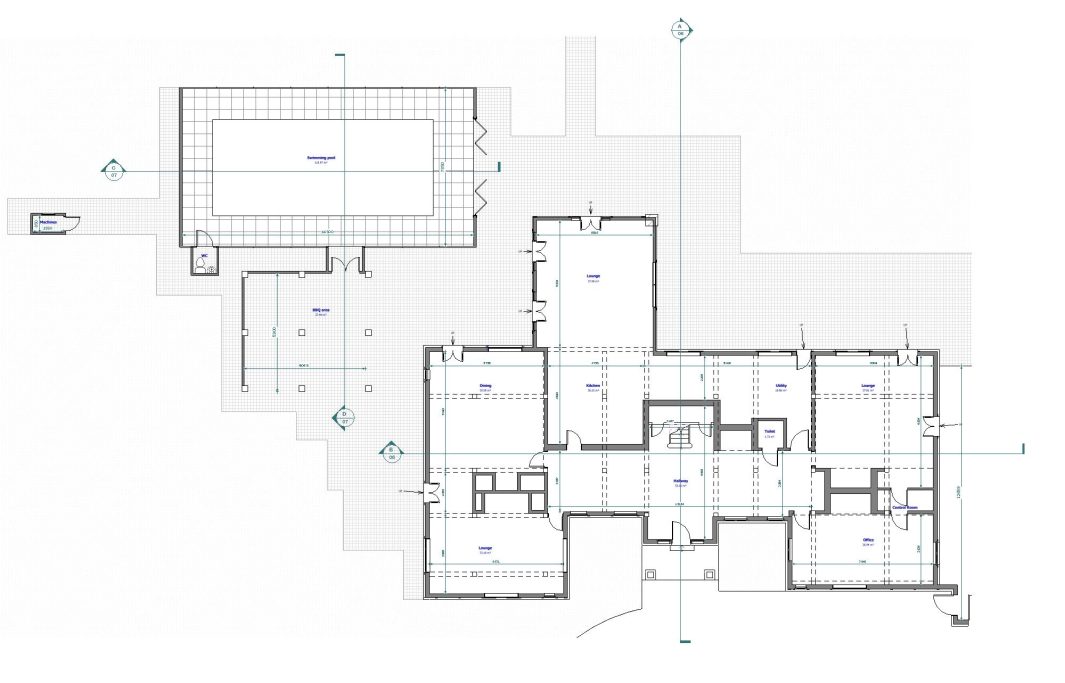 Floor plan layout showing rooms, dimensions, and fixtures.
